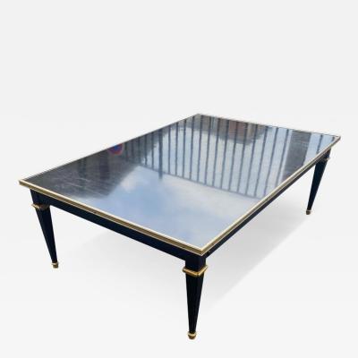 Gerard Mille Coffee Table Wood Lacquered Black Maison Jansen by Gerard Mille 1950 70