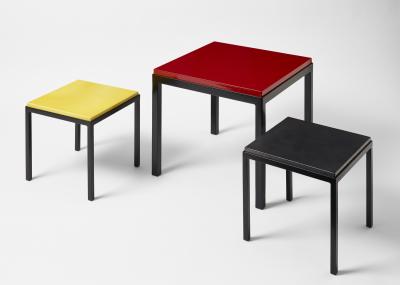 Gerard Simo n BLUE GLAZED CERAMIC SIDE TABLE 41