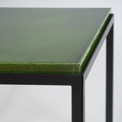 Gerard Simo n GREEN GLAZED CERAMIC SIDE TABLE 41