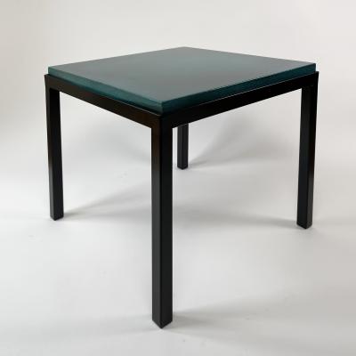 Gerard Simo n TURQUOISE GLAZED LAVA STONE SIDE TABLE