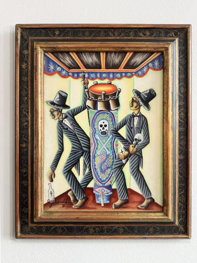 Gerard Valcin Haitian Voodoo Ghede Loas Baron Samedi Original Oil on Canvas Signed