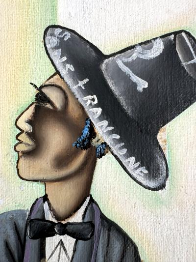 Gerard Valcin Haitian Voodoo Ghede Loas Baron Samedi Original Oil on Canvas Signed