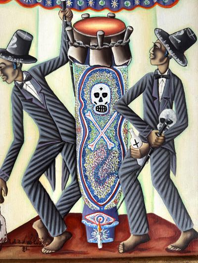 Gerard Valcin Haitian Voodoo Ghede Loas Baron Samedi Original Oil on Canvas Signed