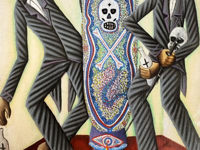 Gerard Valcin Haitian Voodoo Ghede Loas Baron Samedi Original Oil on Canvas Signed