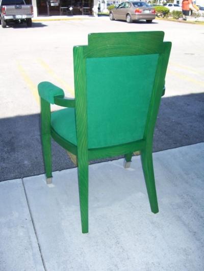 Germaine Irene Darbois Gaudin Art Deco Jade Green Deco Chairs by G Darbois Gaudin 4 Available
