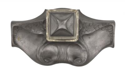 German Art Nouveau Pewter Inkwell