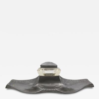 German Art Nouveau Pewter Inkwell