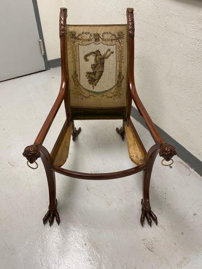 German Austrian Neoclassical Eagle Form Armchair