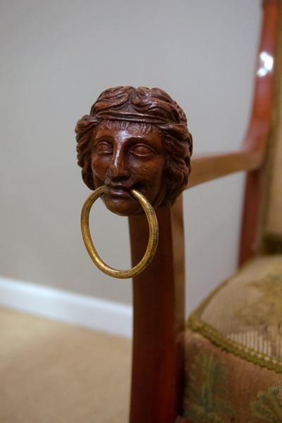 German Austrian Neoclassical Eagle Form Armchair