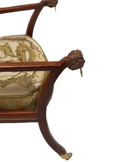 German Austrian Neoclassical Eagle Form Armchair