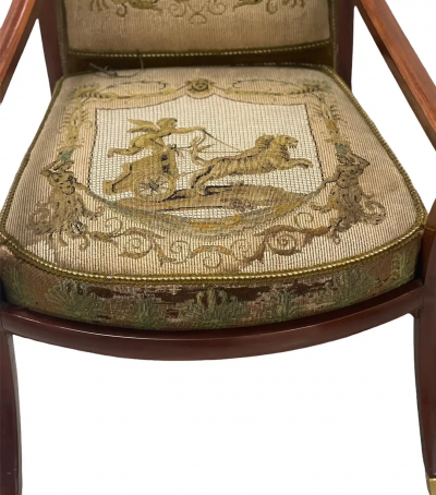 German Austrian Neoclassical Eagle Form Armchair