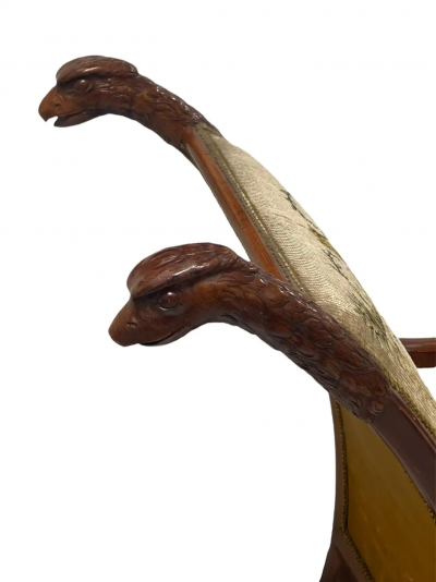 German Austrian Neoclassical Eagle Form Armchair