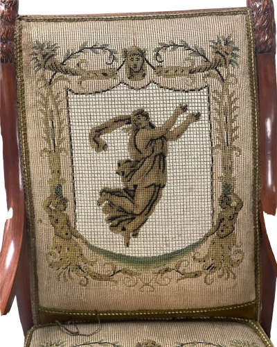 German Austrian Neoclassical Eagle Form Armchair