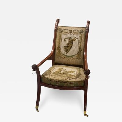 German Austrian Neoclassical Eagle Form Armchair