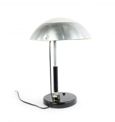 German Bauhaus Brushed Aluminum Table Lamp
