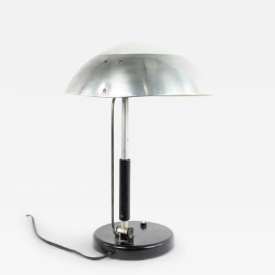 German Bauhaus Brushed Aluminum Table Lamp