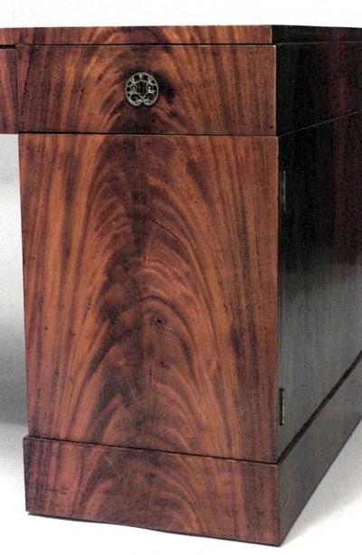 German Biedermeier Mahogany Kneehole Desk