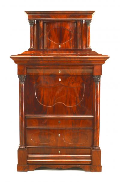 German Biedermeier Mahogany Secretary