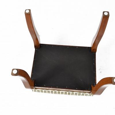 German Biedermeier Upholstered Birch Stool