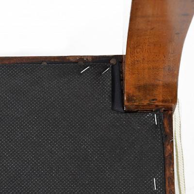 German Biedermeier Upholstered Birch Stool