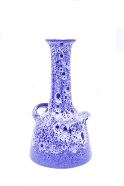 German Blue Ceramic Vase with Handle