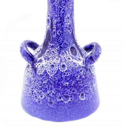 German Blue Ceramic Vase with Handle
