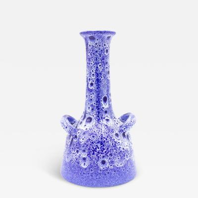 German Blue Ceramic Vase with Handle