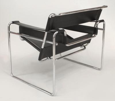 German Chrome and Leather Arm Chairs
