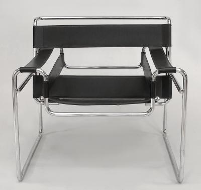 German Chrome and Leather Arm Chairs