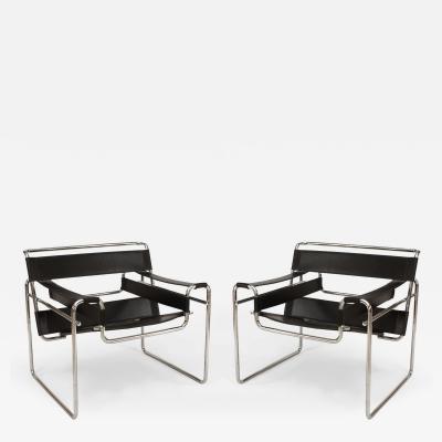 German Chrome and Leather Arm Chairs