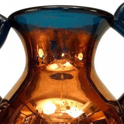 German Copper Glazed Glass Vase