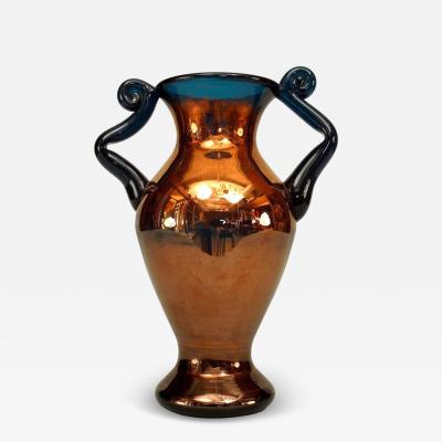German Copper Glazed Glass Vase