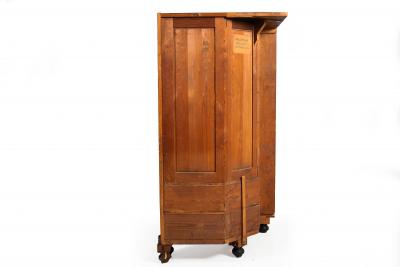 German Edwardian Ebony and Inlaid Two Part Corner Display Cabinet circa 1900