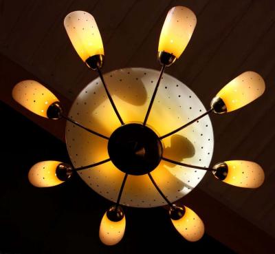 German Flying Saucer Sputnik Chandelier Space Age Germany 1950s 1960s