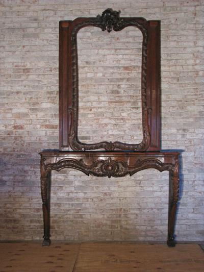 German Louis XV 18th century Rococo Fireplace Mantel