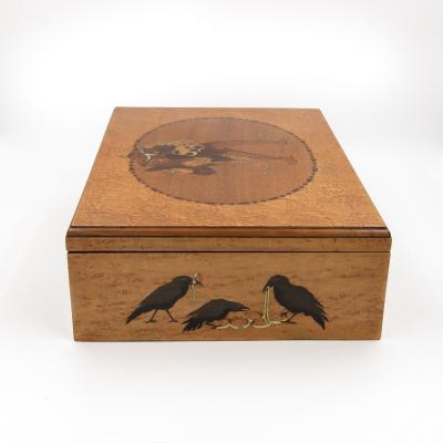 German Marquetry Box with Grimm s Fairy Tale Scene Late 19th Century