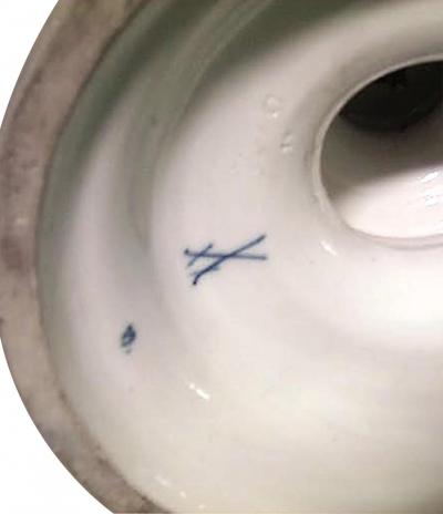 German Meissen Blue and White Porcelain Vase