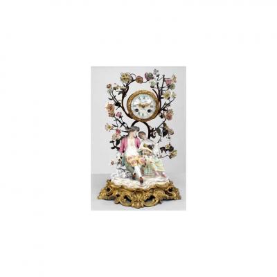 German Meissen Porcelain Clock