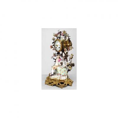 German Meissen Porcelain Clock