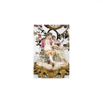 German Meissen Porcelain Clock