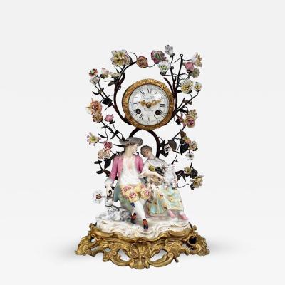 German Meissen Porcelain Clock