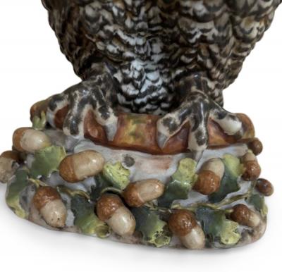 German Meissen Porcelain Owl mounted as a table lamp
