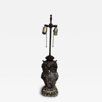 German Meissen Porcelain Owl mounted as a table lamp