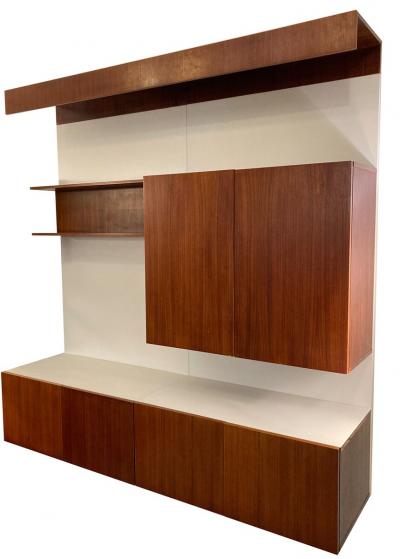 German Mid Century Wooden Wall Unit