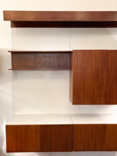 German Mid Century Wooden Wall Unit