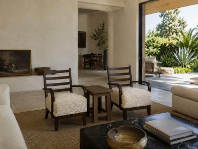 German Modern Lounge Chairs Oak Beige Shearling Germany 1940s