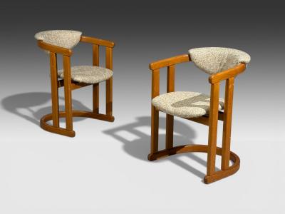 German Modern Occasional Chairs Tweed Beech Germany 1960s