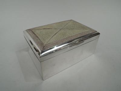 German Modern Silver and Shagreen Silver Box