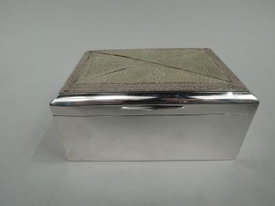 German Modern Silver and Shagreen Silver Box