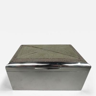 German Modern Silver and Shagreen Silver Box